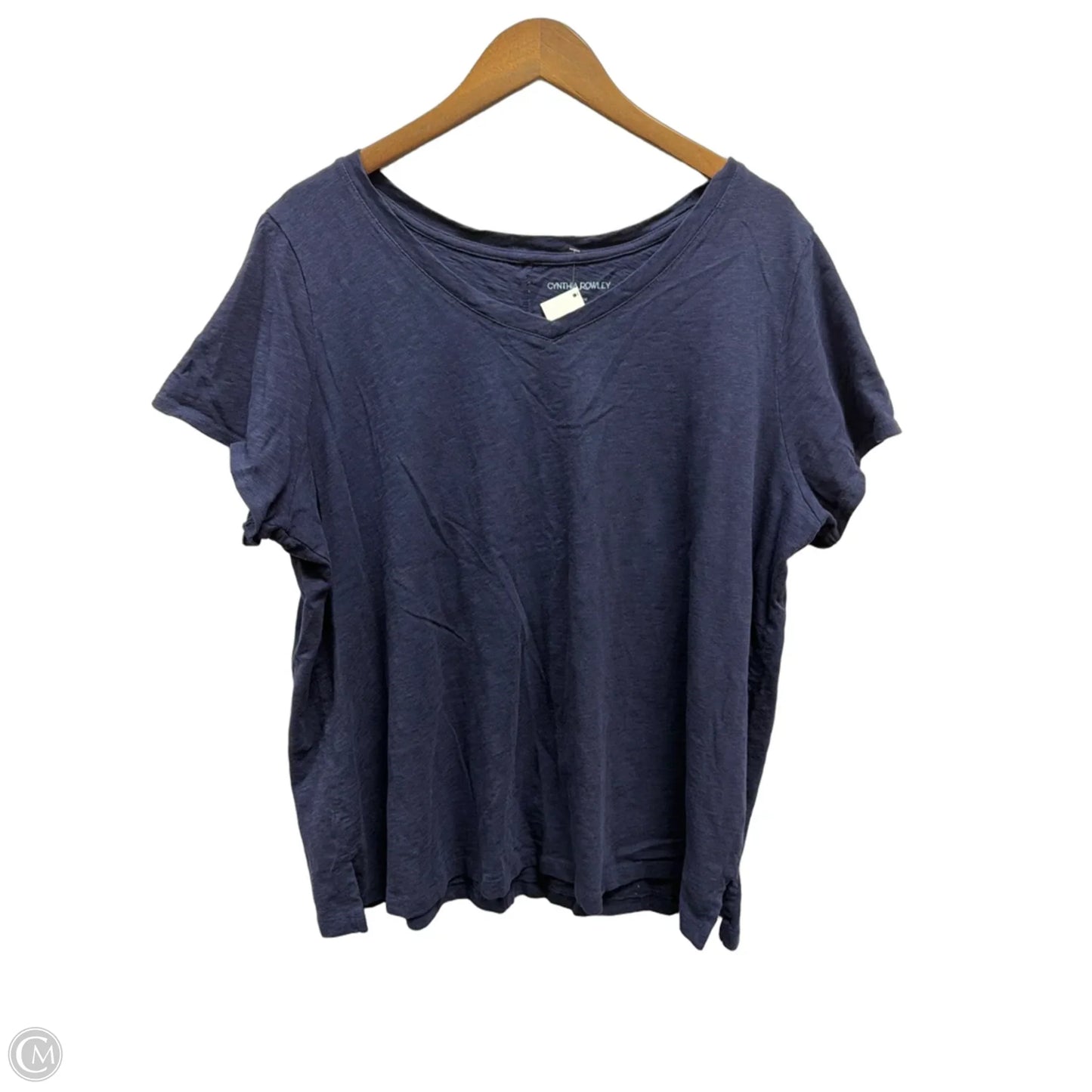 Top Short Sleeve Basic By Cynthia Rowley In Navy, Size: 2x