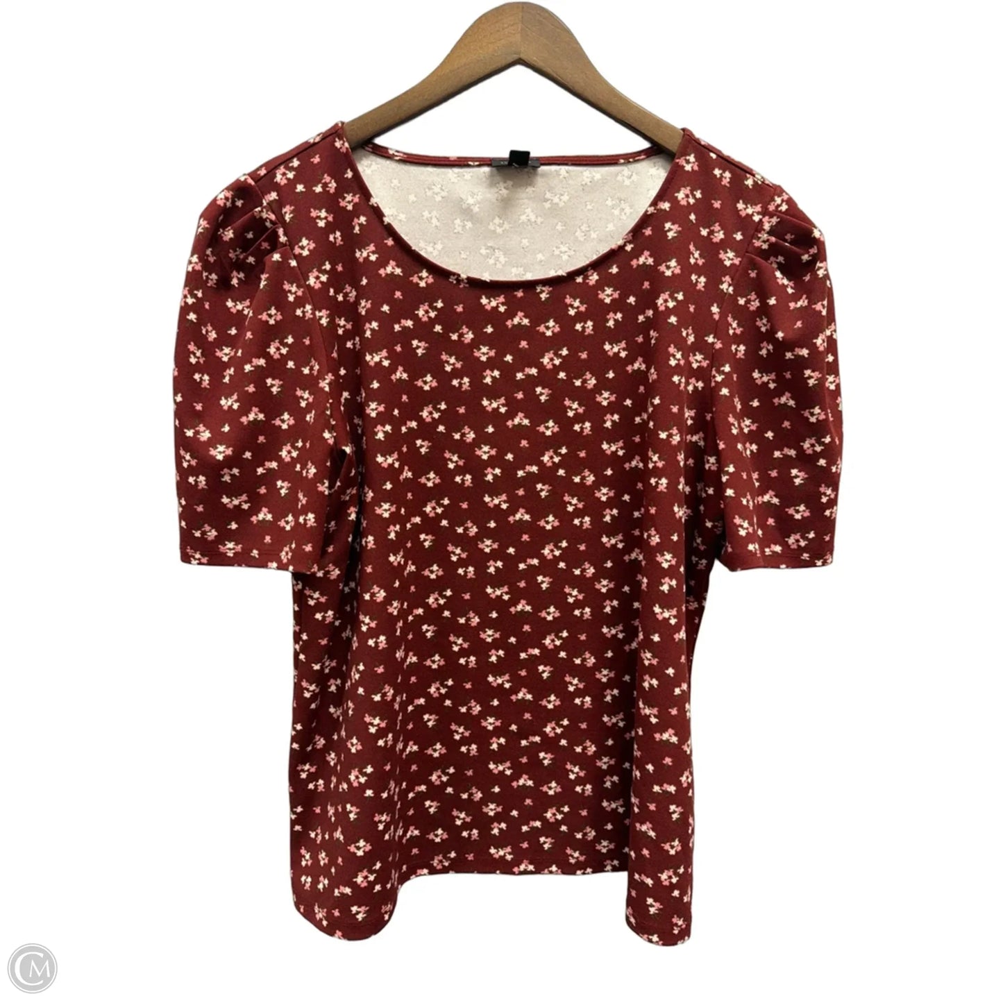 Top Short Sleeve By Ann Taylor In Floral Print, Size: Xl