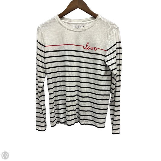 Top Long Sleeve By Loft In Striped Pattern, Size: M