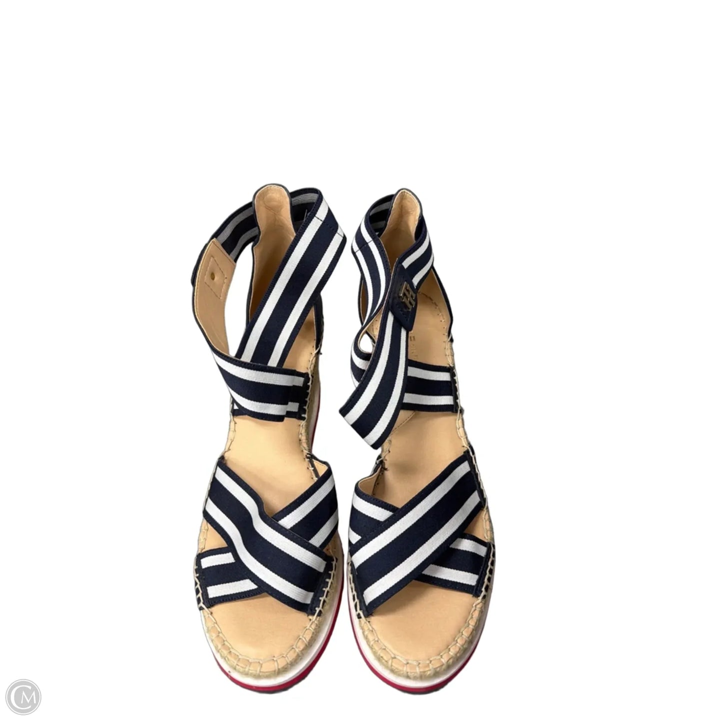 Shoes Heels Wedge By Tommy Hilfiger In Blue Red & White, Size: 9.5