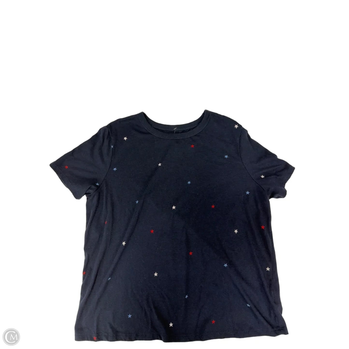Top Short Sleeve By Old Navy In Blue Red & White, Size: L