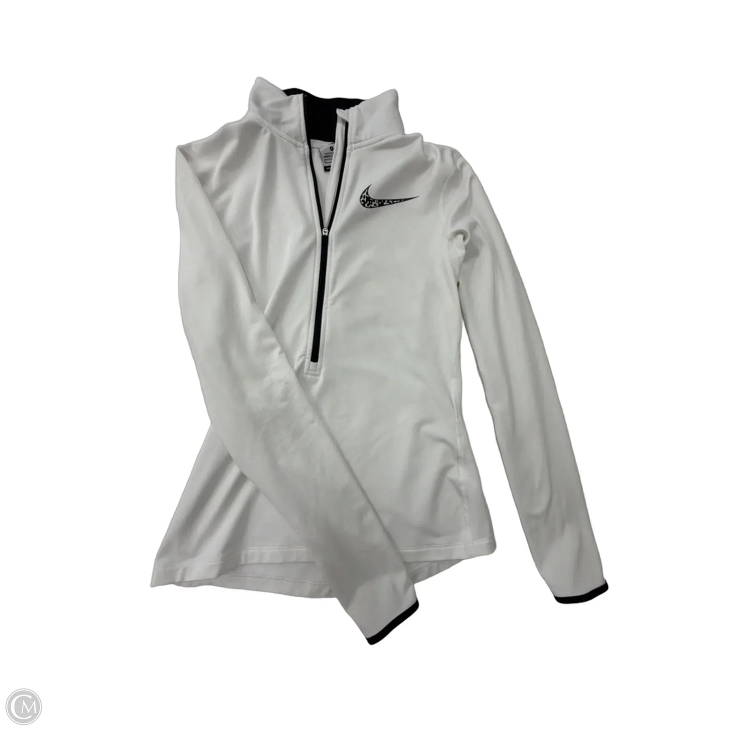 Athletic Top Long Sleeve Collar By Nike Apparel In White, Size: S
