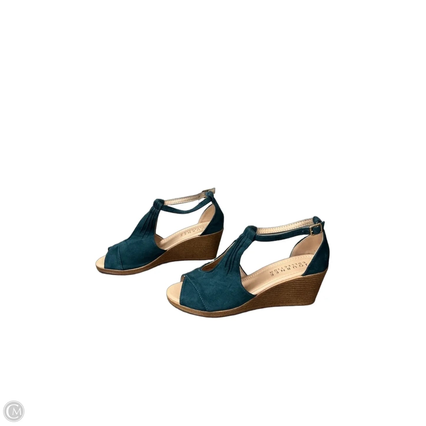 Shoes Heels Wedge By Journee In Blue, Size: 8