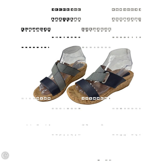 Sandals Heels Wedge By Hush Puppies In Navy, Size: 8