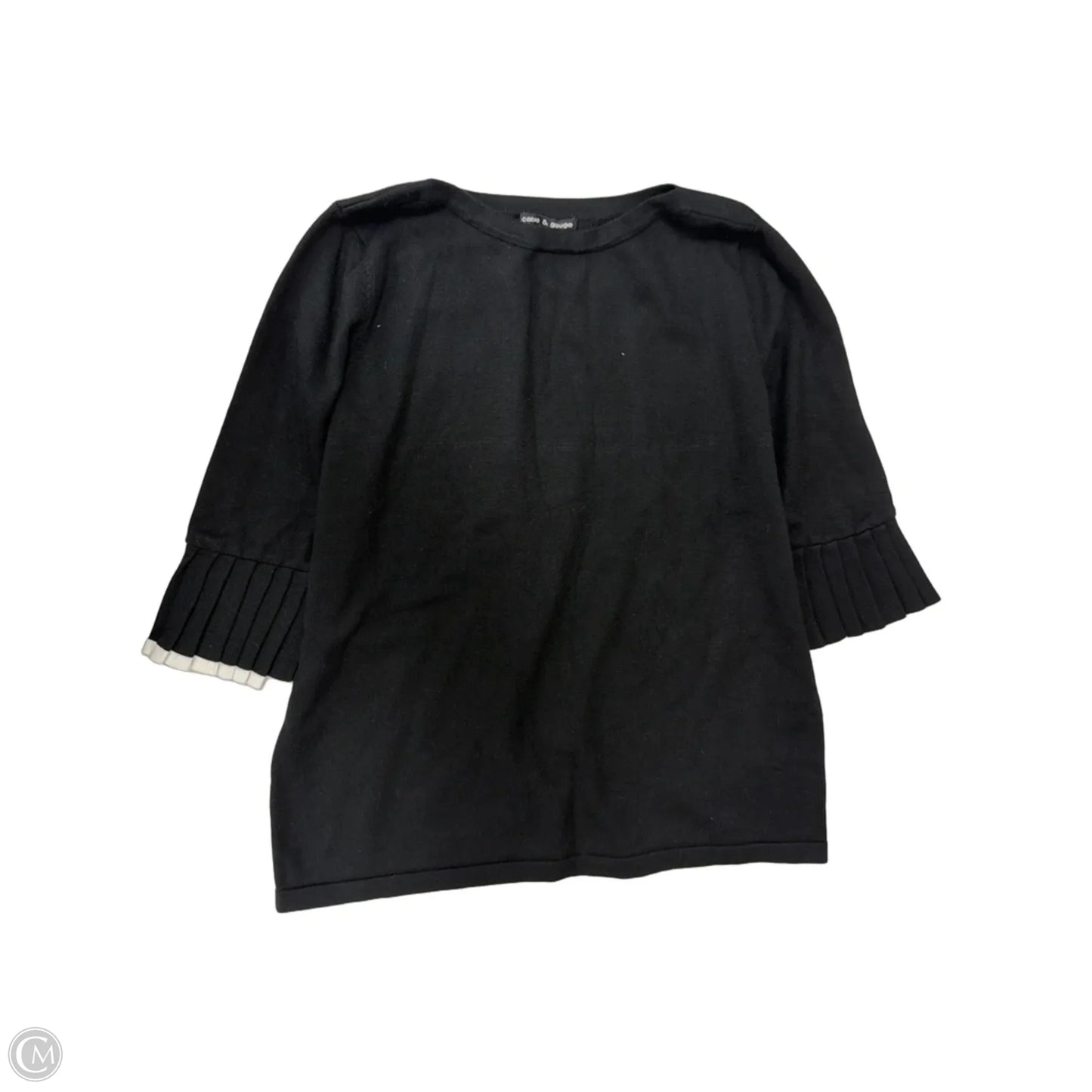 Top Short Sleeve By Cable And Gauge In Black, Size: L
