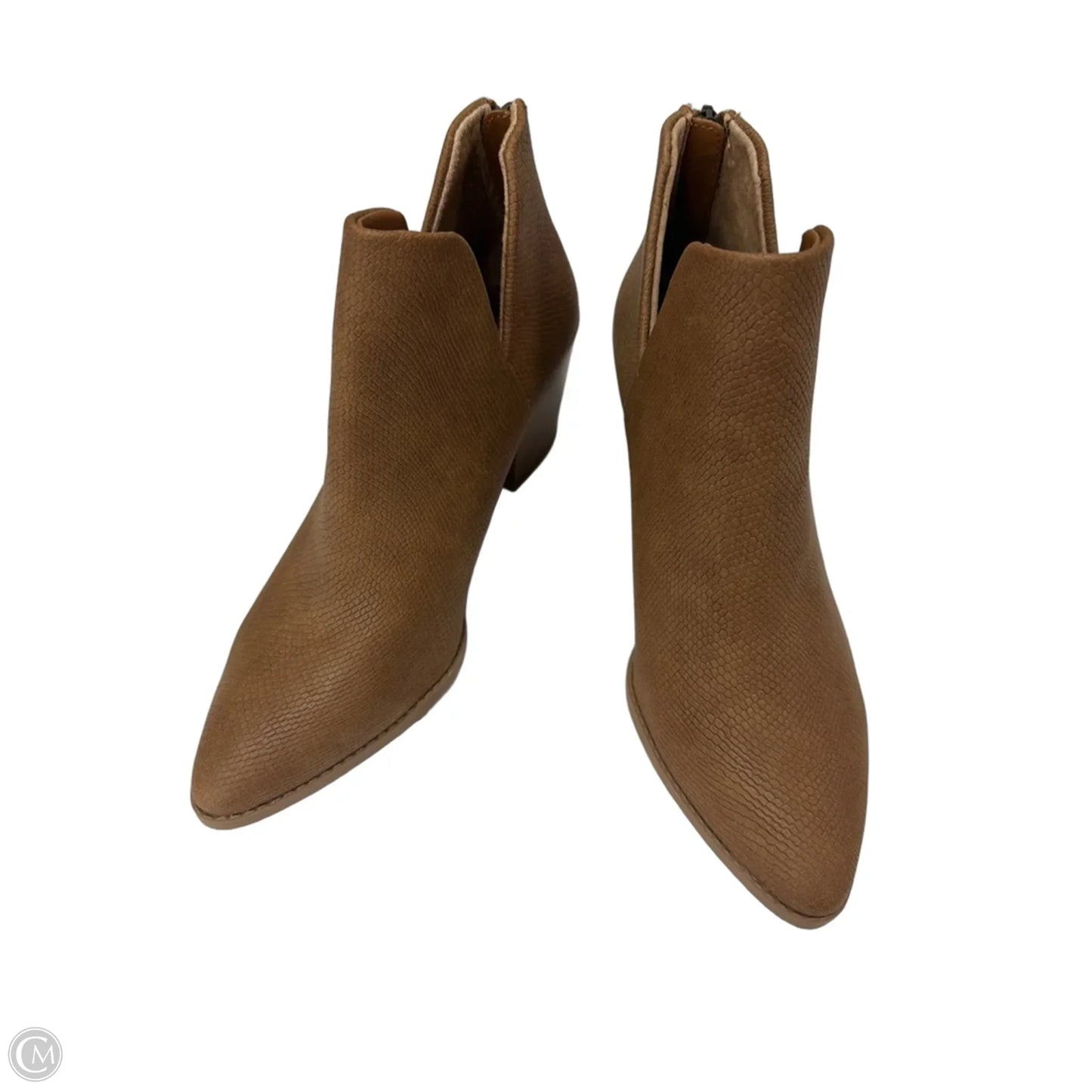 Boots Ankle Heels By Clothes Mentor In Brown, Size: 6.5
