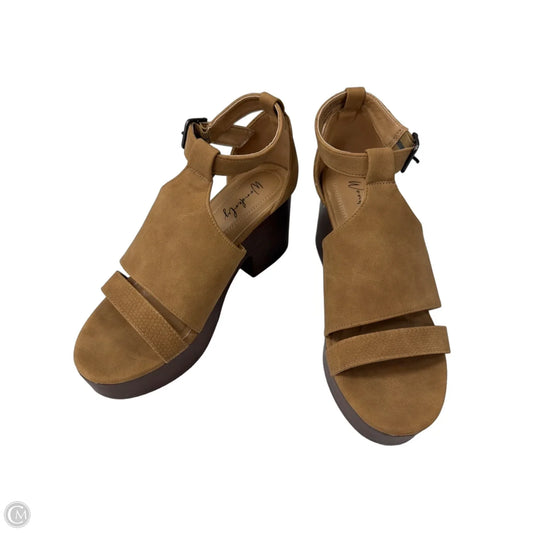 Shoes Heels Block By Wonderly In Brown, Size: 8.5