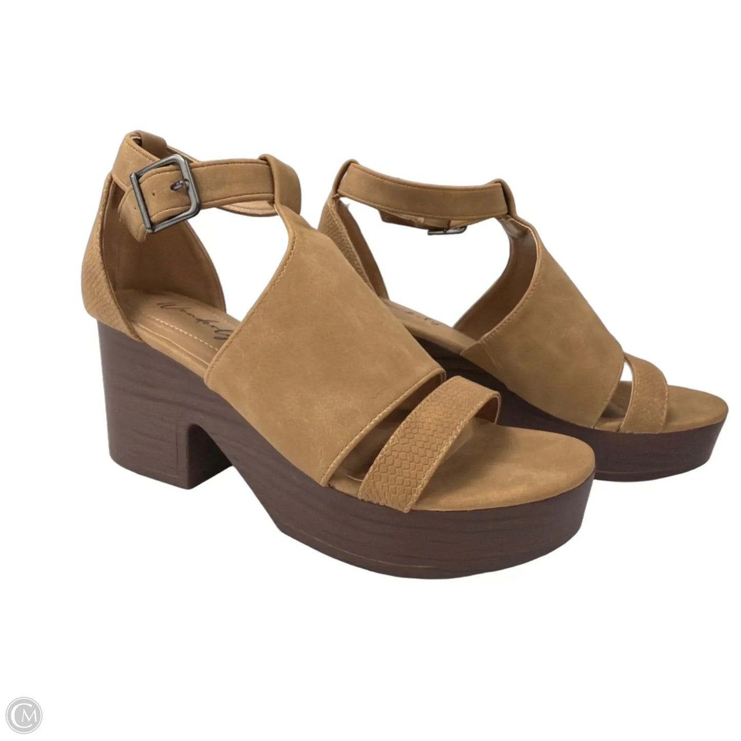 Shoes Heels Block By Wonderly In Brown, Size: 8.5