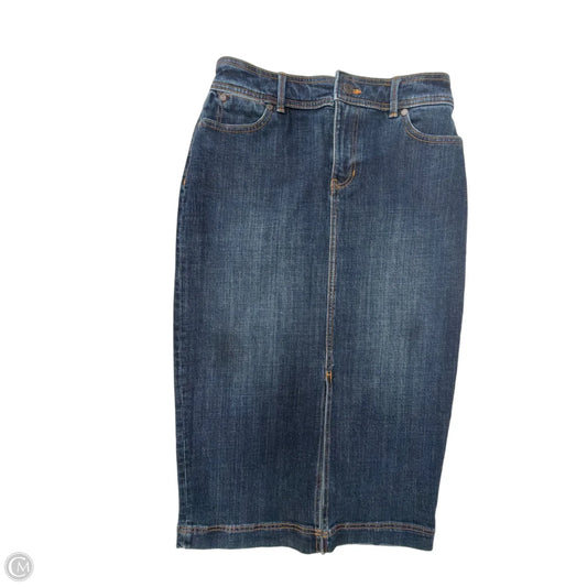 Skirt Midi By Talbots In Blue Denim, Size: S