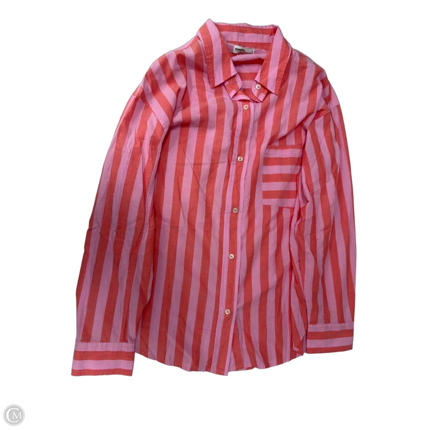 Top Long Sleeve By Sonoma In Striped Pattern, Size: 1x