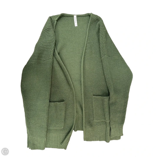 Cardigan By Zenana In Green, Size: 2x