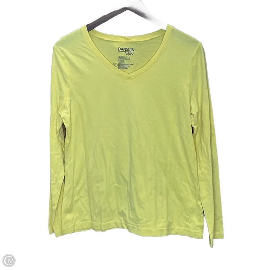 Athletic Top Long Sleeve Crewneck By Danskin Now In Yellow, Size: Xl