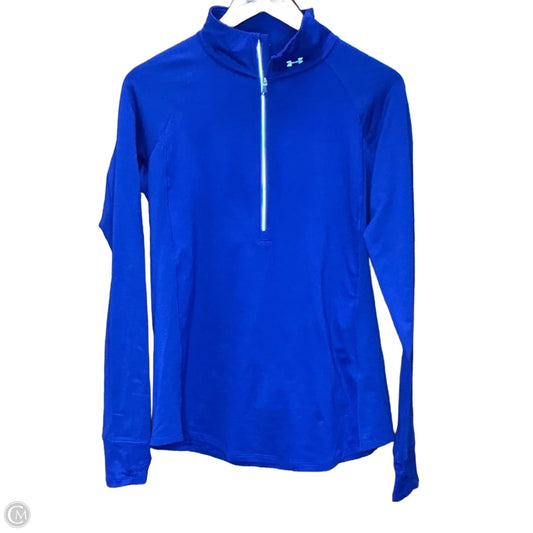 Athletic Top Long Sleeve Collar By Under Armour In Blue, Size: L