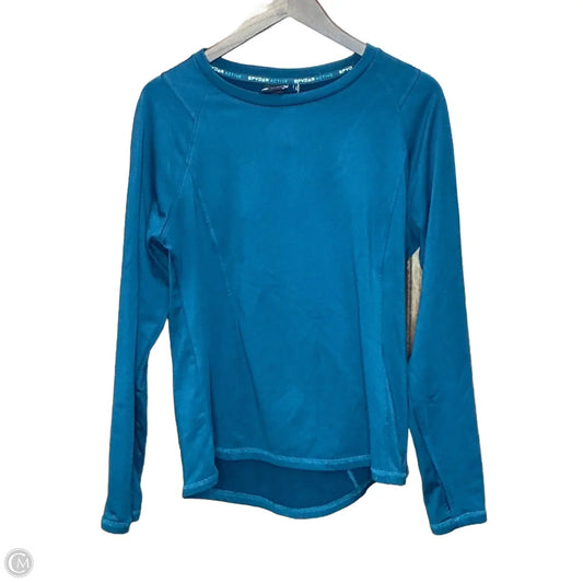 Athletic Top Long Sleeve Crewneck By Spyder In Teal, Size: L