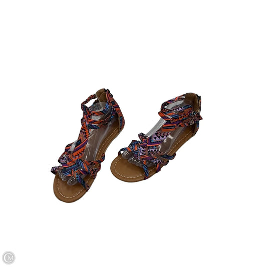 Sandals Flats By Clothes Mentor In Multi-colored, Size: 12