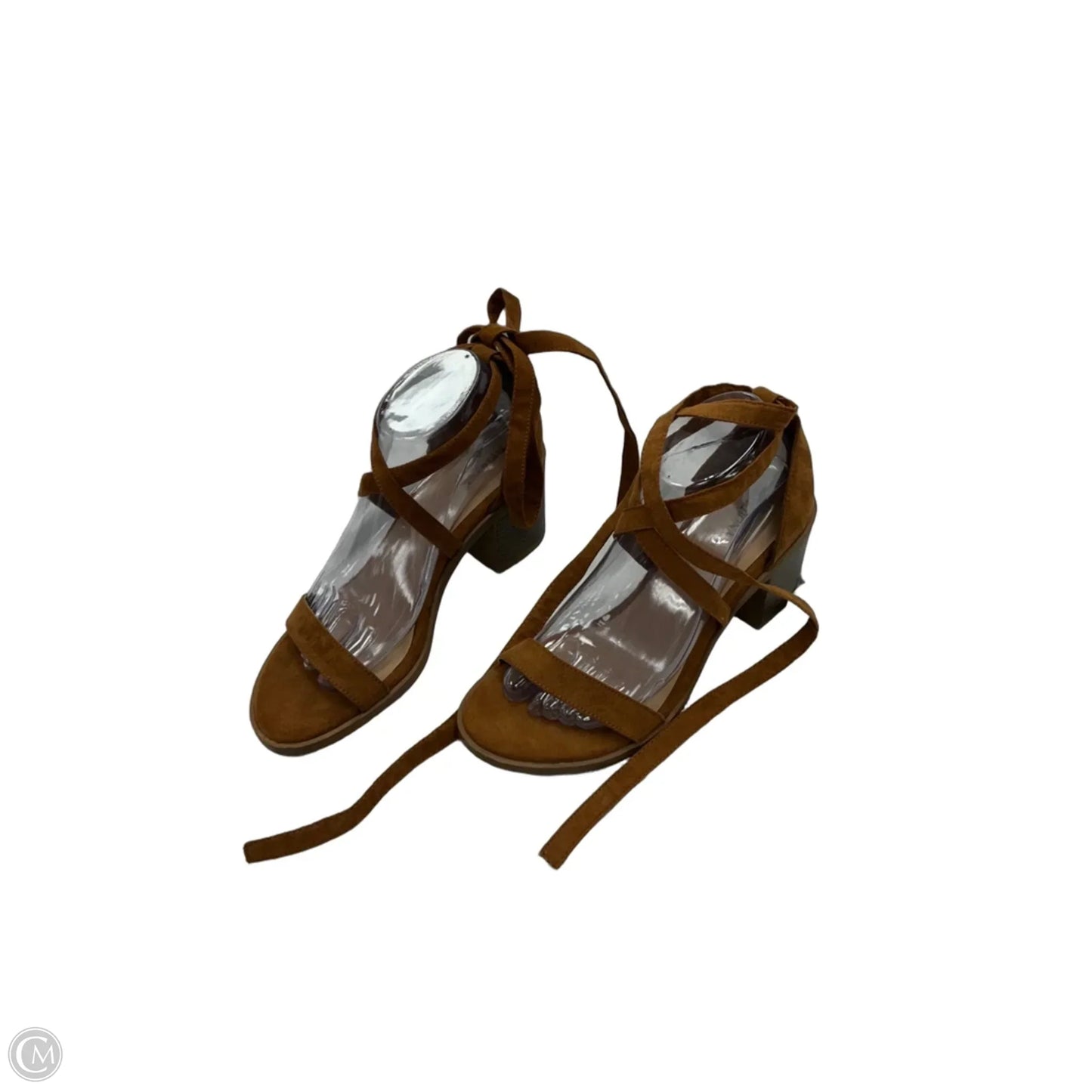 Sandals Heels Block By Merona In Brown, Size: 8.5