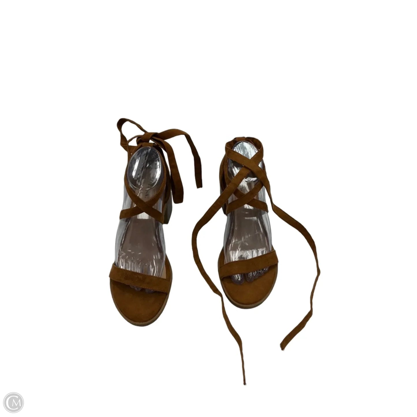 Sandals Heels Block By Merona In Brown, Size: 8.5