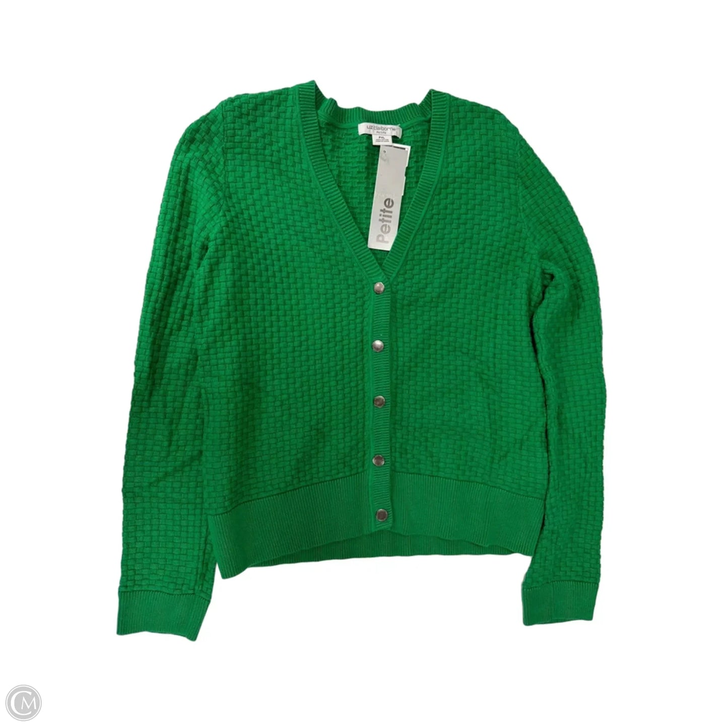 Cardigan By Liz Claiborne In Green, Size: Xlp