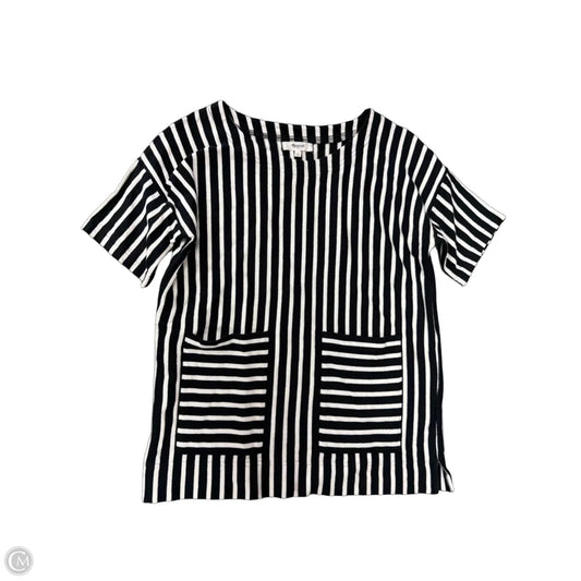 Top Short Sleeve By Madewell In Striped Pattern, Size: S