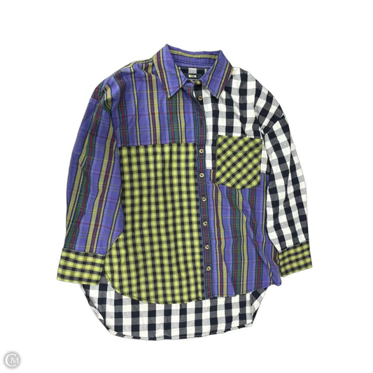 Top Long Sleeve By Maeve In Plaid Pattern, Size: Mp