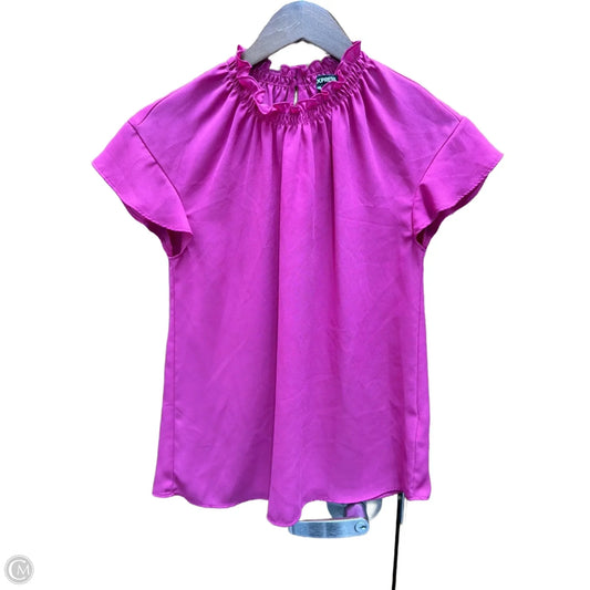 Top Short Sleeve By Express In Pink, Size: Xs