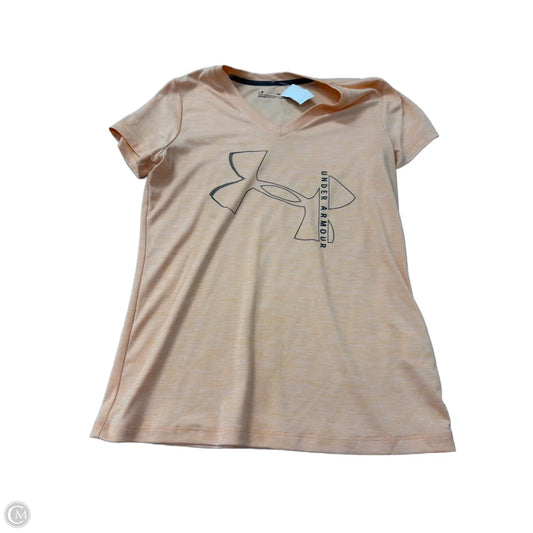 Athletic Top Short Sleeve By Under Armour In Orange, Size: S