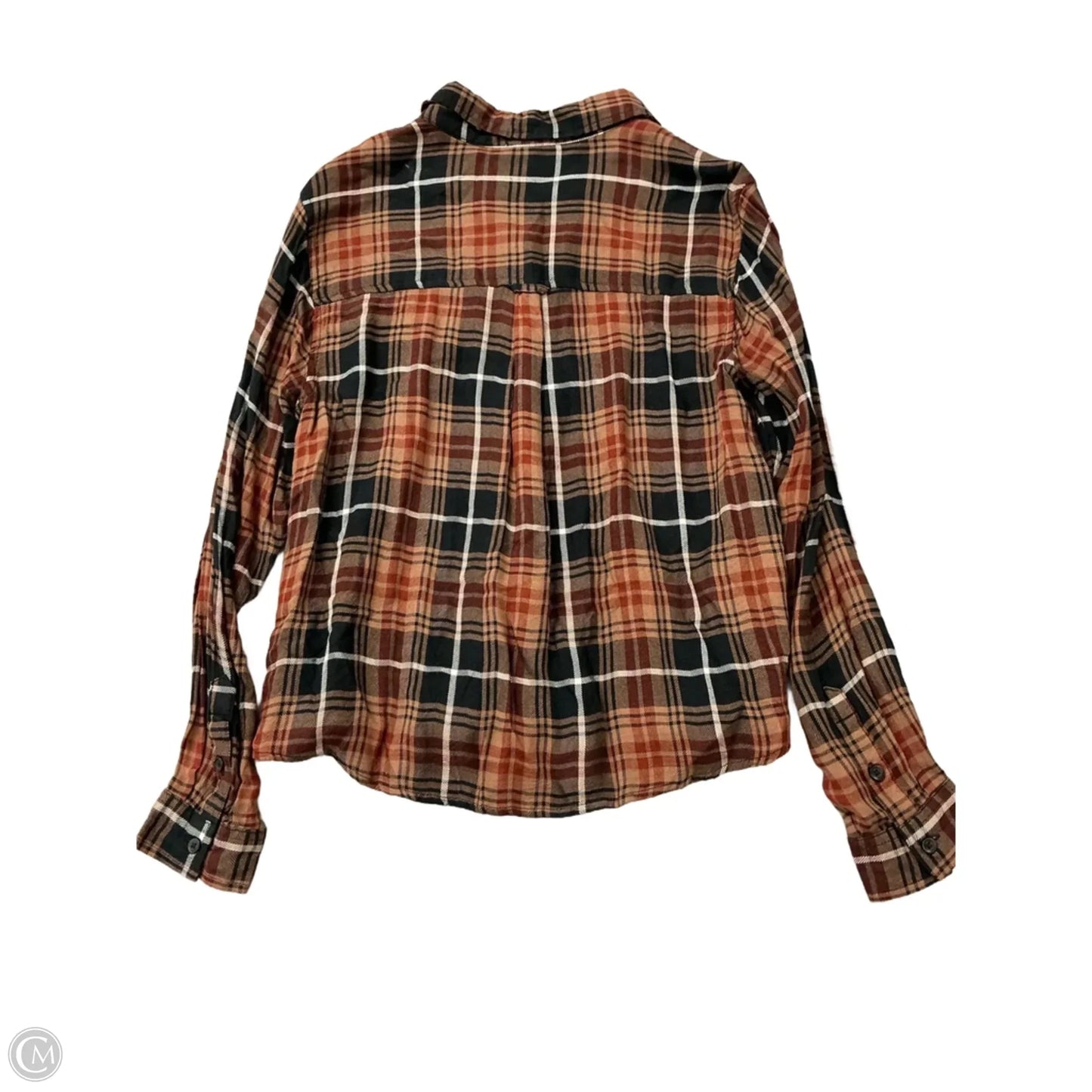 Top Long Sleeve By Beachlunchlounge In Plaid Pattern, Size: M