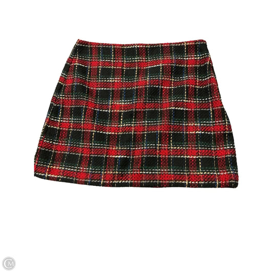 Skirt Mini & Short By Loft In Plaid Pattern, Size: M