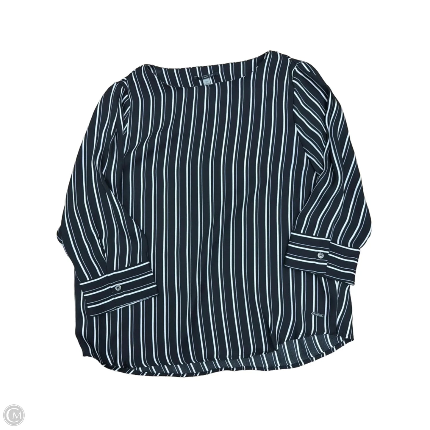 Top Long Sleeve By T Tahari In Striped Pattern, Size: L