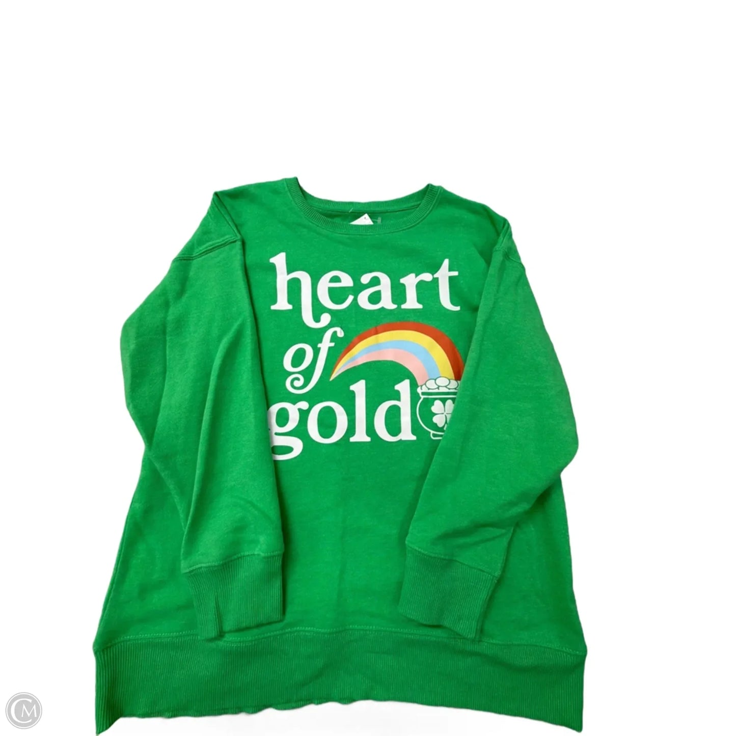 Sweatshirt Crewneck By Clothes Mentor In Green, Size: M