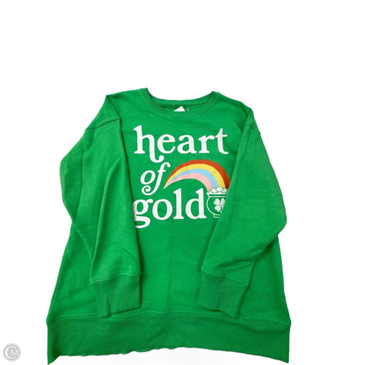 Sweatshirt Crewneck By Clothes Mentor In Green, Size: M