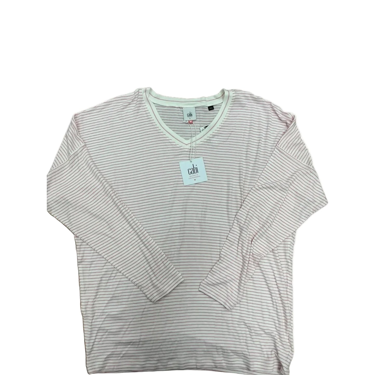Top Long Sleeve By Cabi In Striped Pattern, Size: L