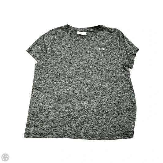 Athletic Top Short Sleeve By Under Armour In Grey, Size: 1x