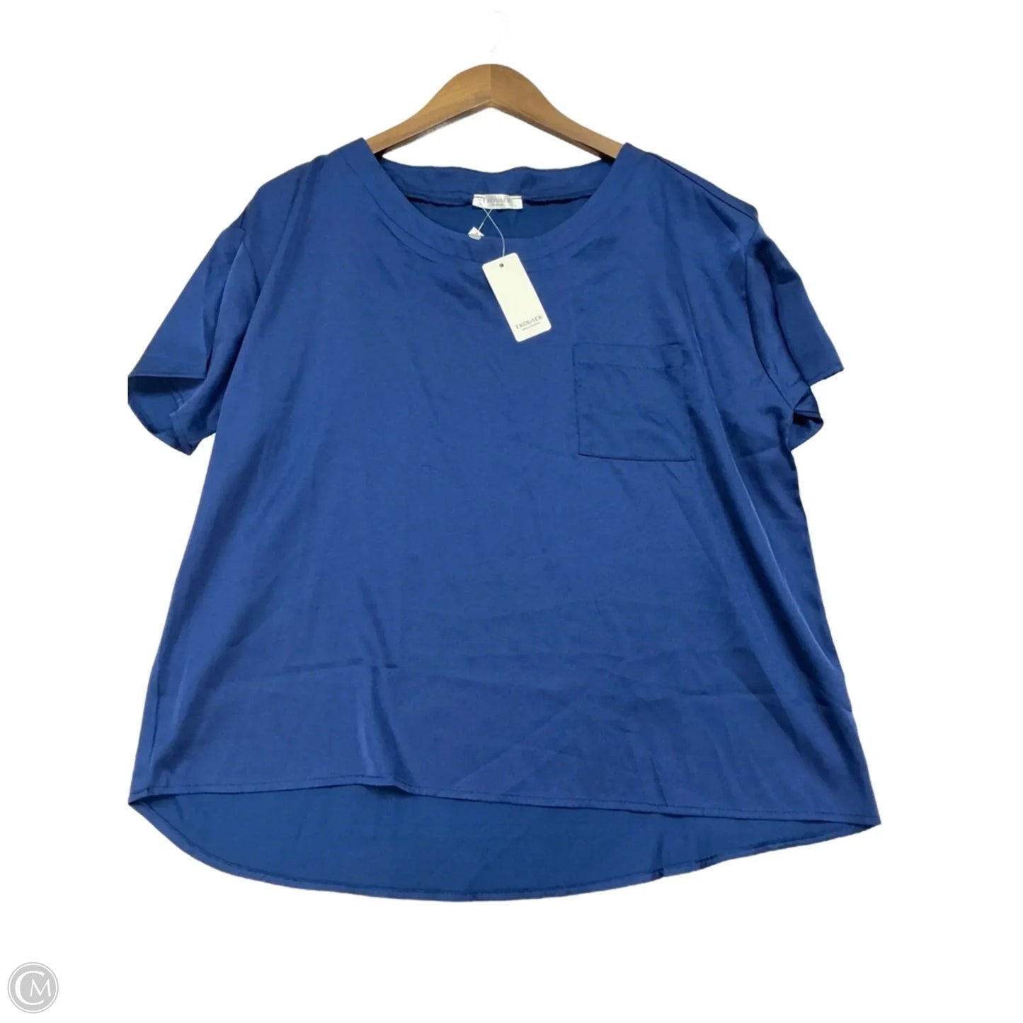 Top Short Sleeve By Ekouaer In Blue, Size: S