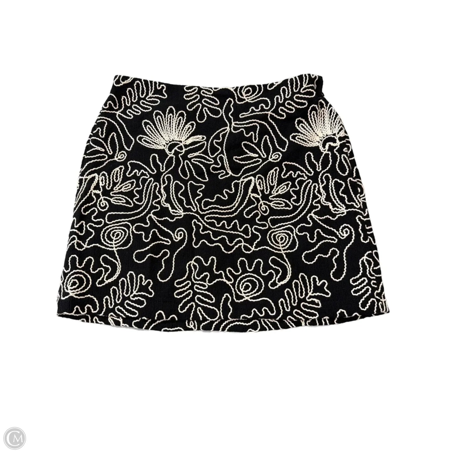 Skirt Mini & Short By Loft In Black & Cream, Size: Xl