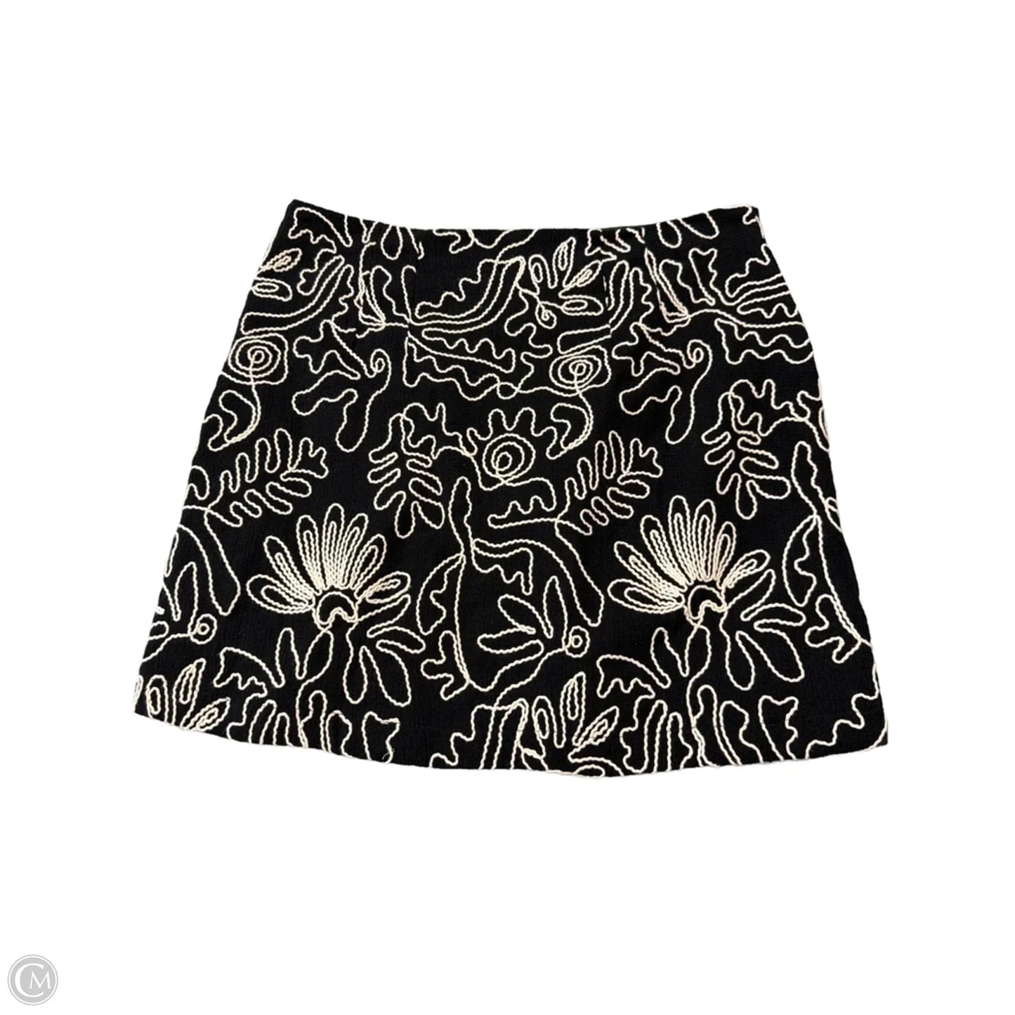 Skirt Mini & Short By Loft In Black & Cream, Size: Xl