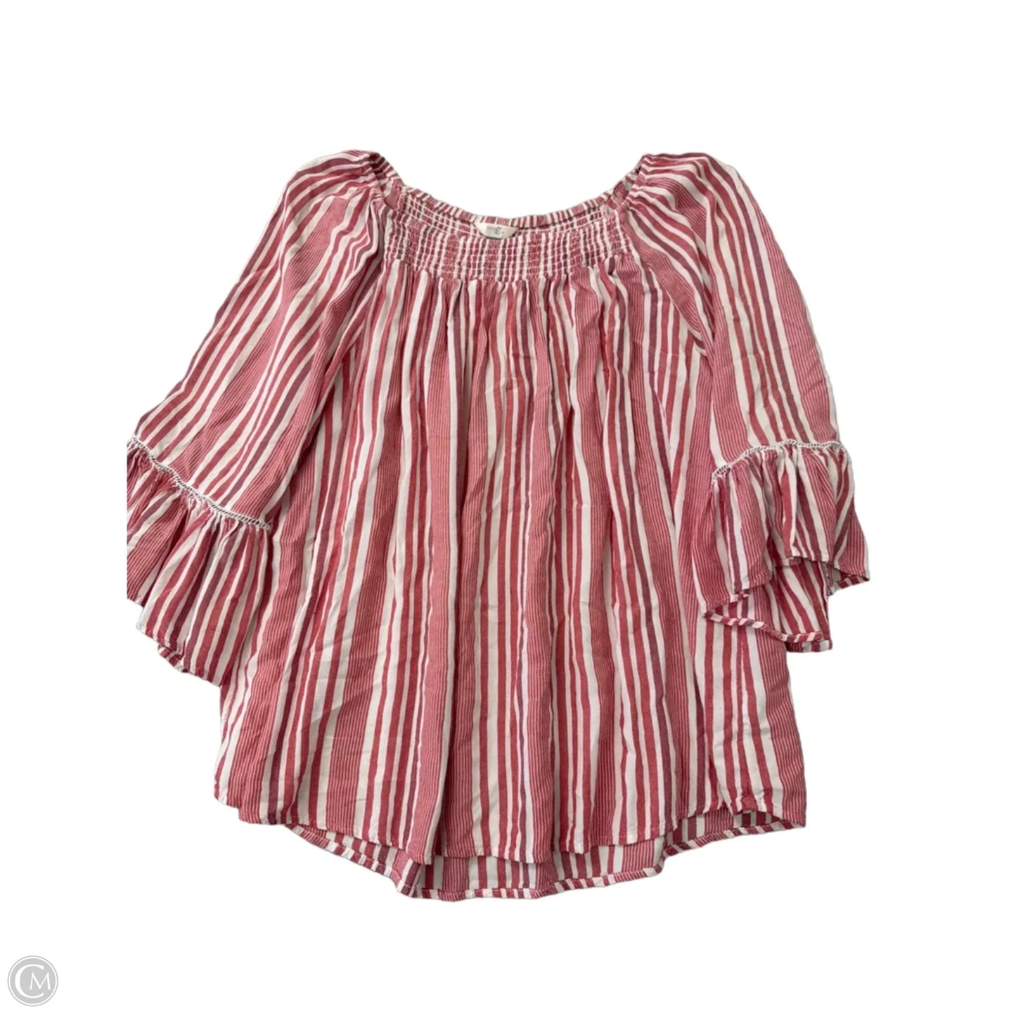 Top Long Sleeve By Terra & Sky In Striped Pattern, Size: 1x