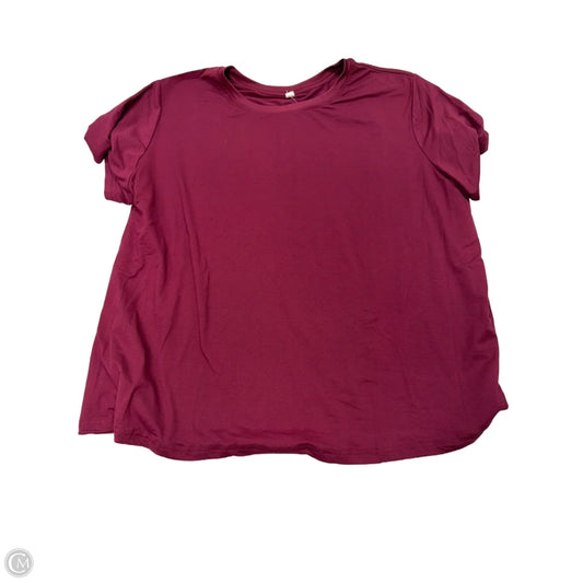 Top Short Sleeve By Clothes Mentor In Maroon, Size: 3x