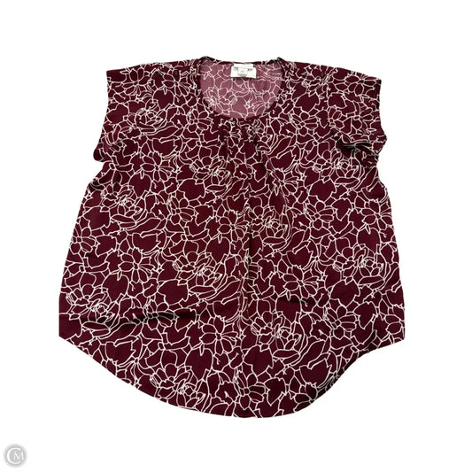 Top Sleeveless By Liz Claiborne In Red & White, Size: 1x