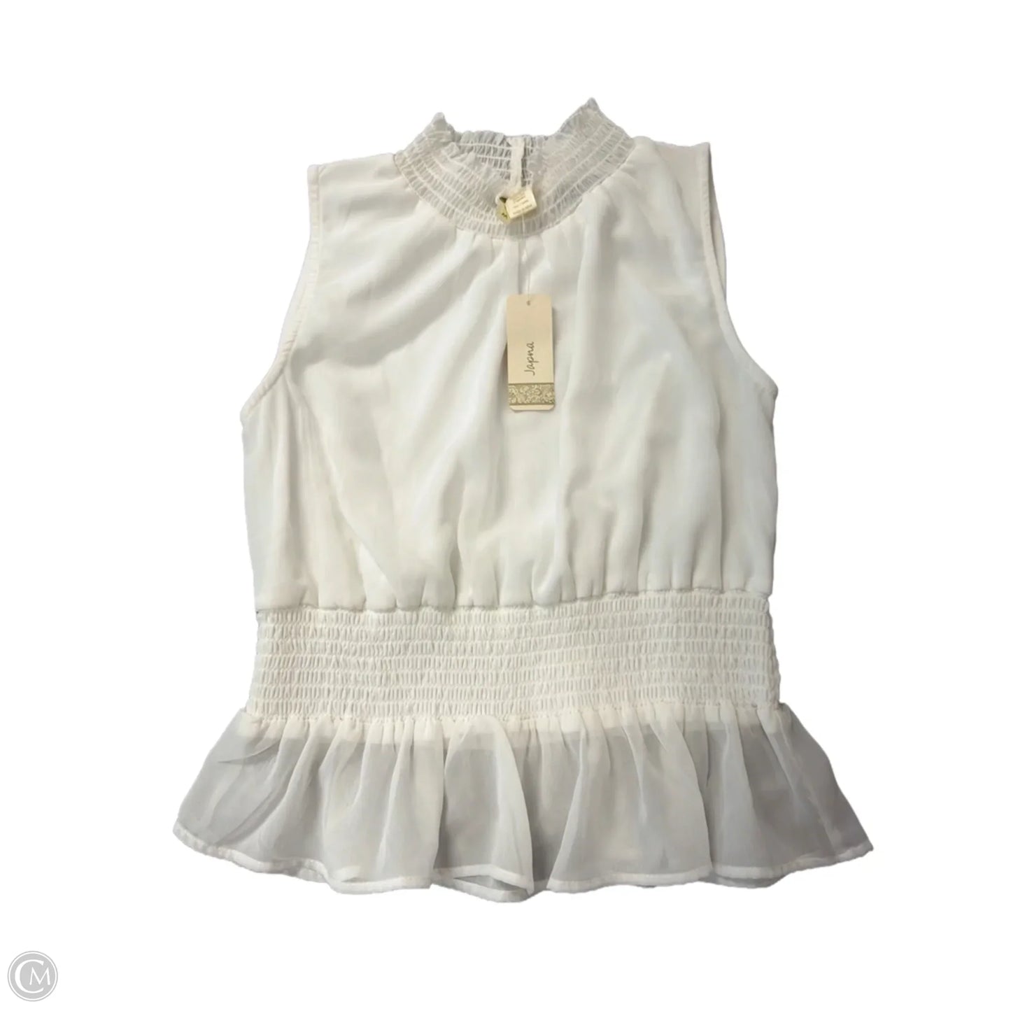 Top Sleeveless By Japna In White, Size: M