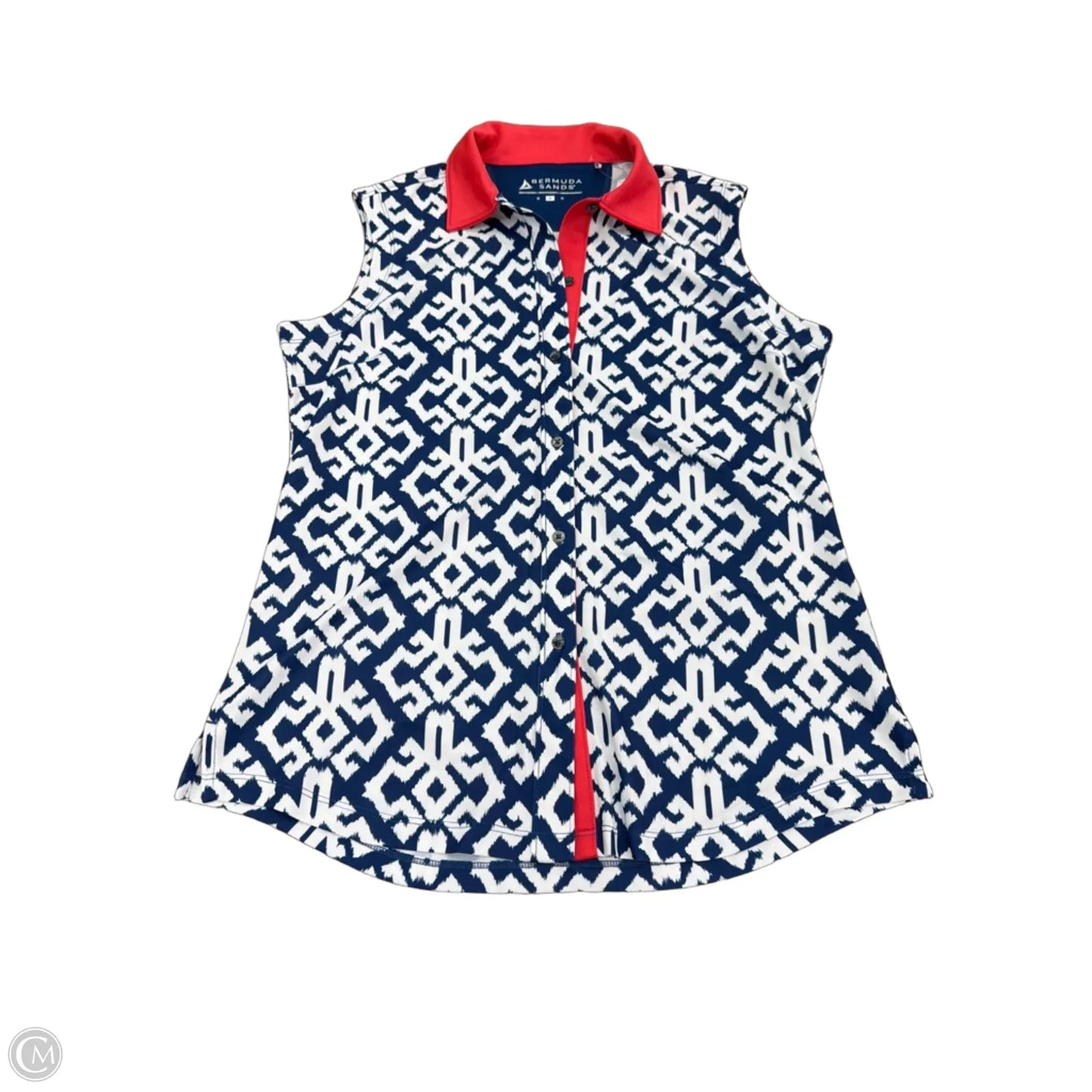 Top Sleeveless By Clothes Mentor In Blue & White, Size: M