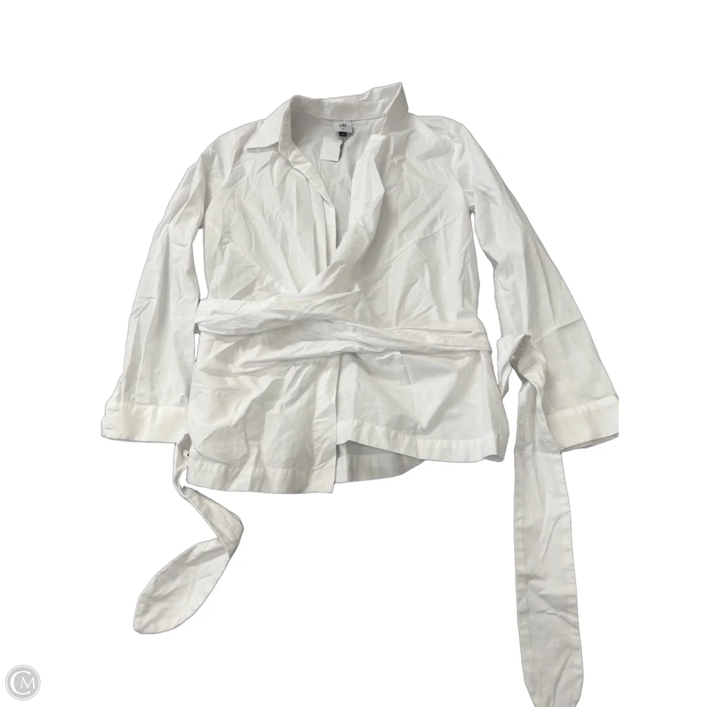 Top Long Sleeve By Cabi In White, Size: M