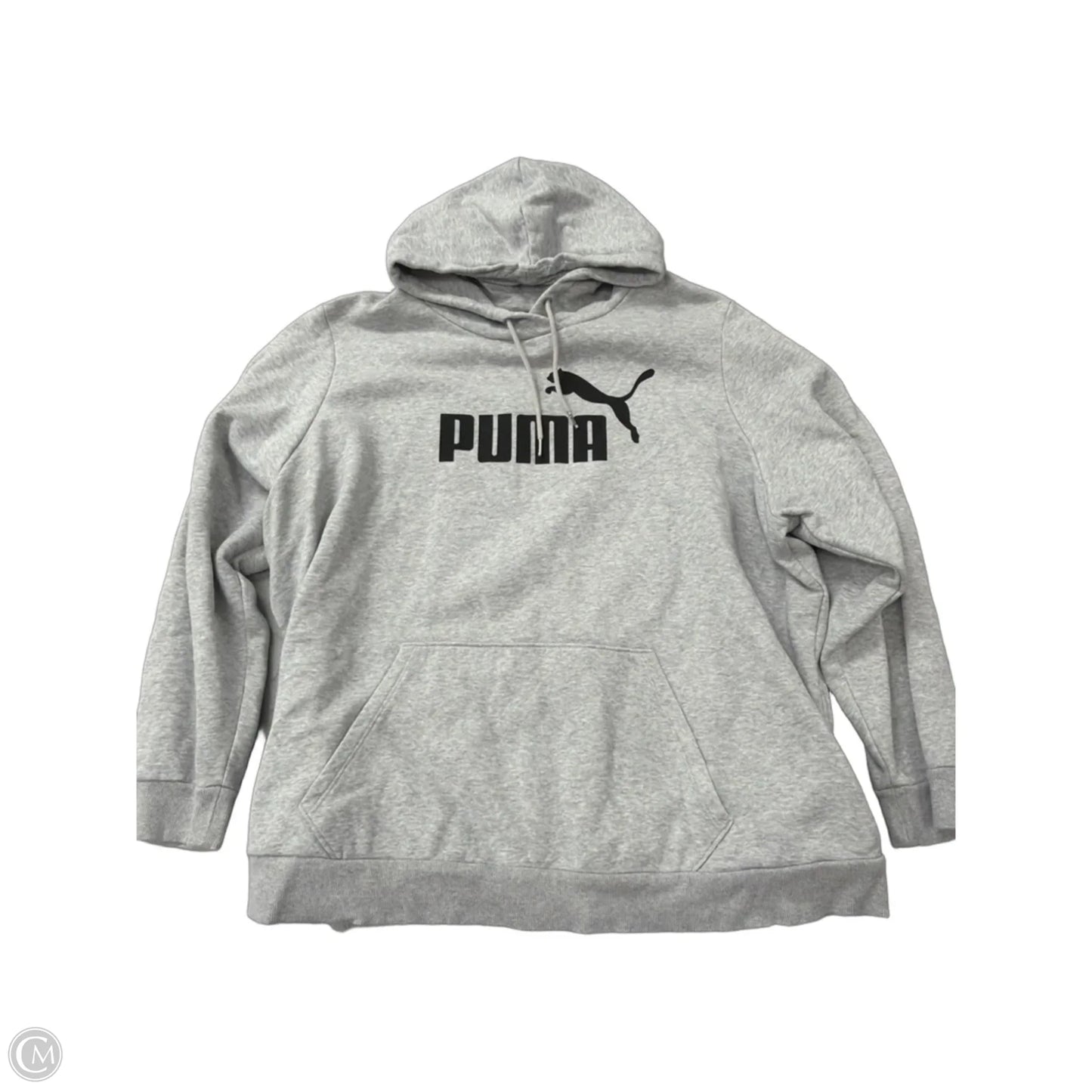 Athletic Sweatshirt Hoodie By Puma In Grey, Size: 3x