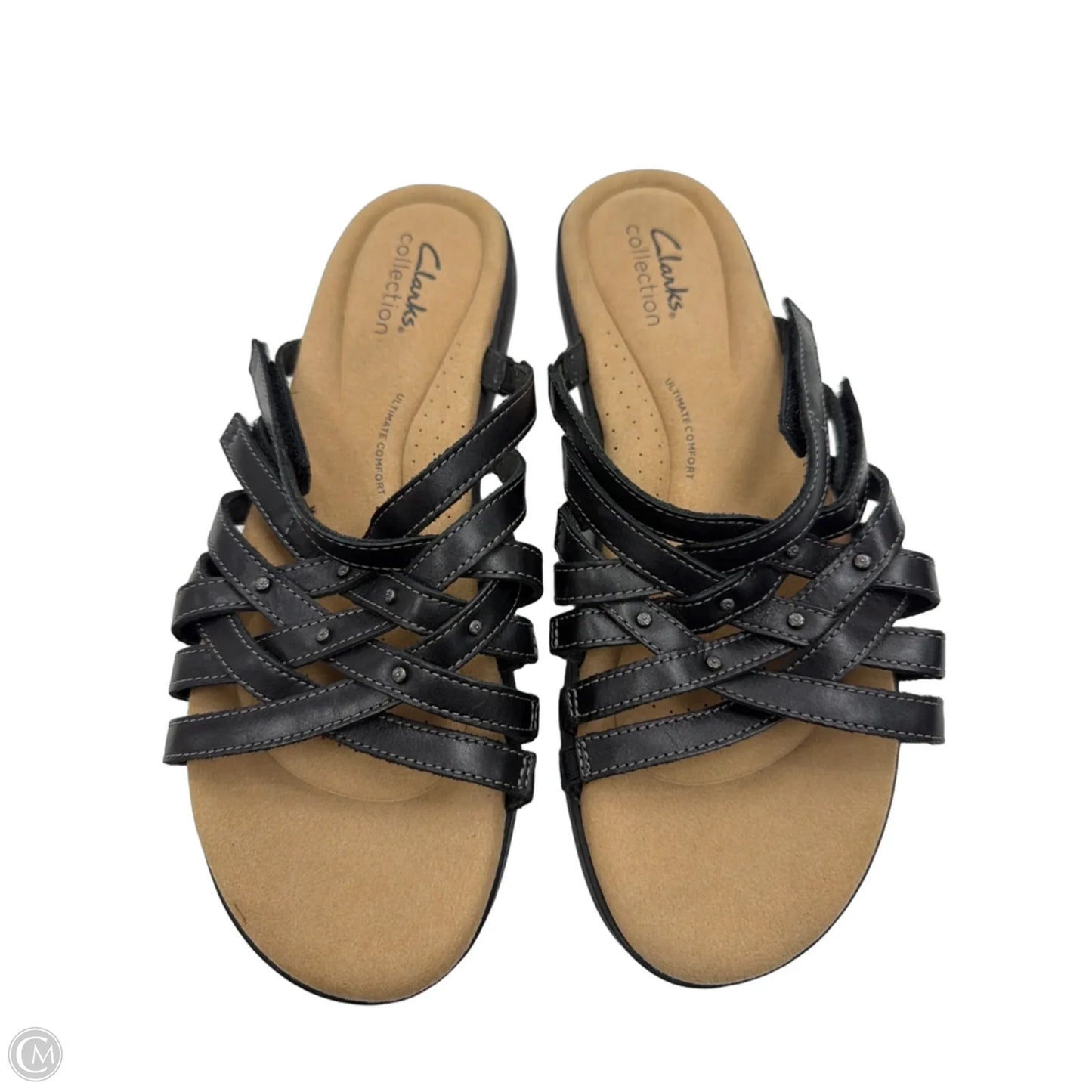 Sandals Flats By Clarks In Black, Size: 8.5