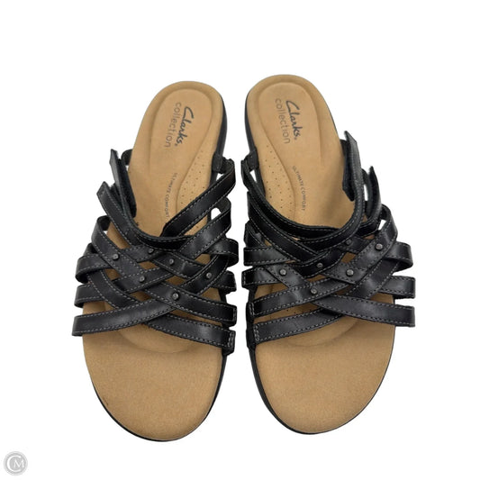 Sandals Flats By Clarks In Black, Size: 8.5