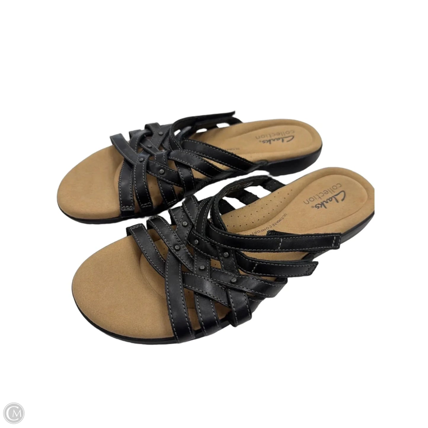 Sandals Flats By Clarks In Black, Size: 8.5