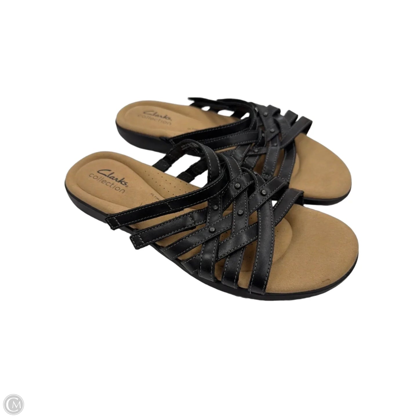 Sandals Flats By Clarks In Black, Size: 8.5