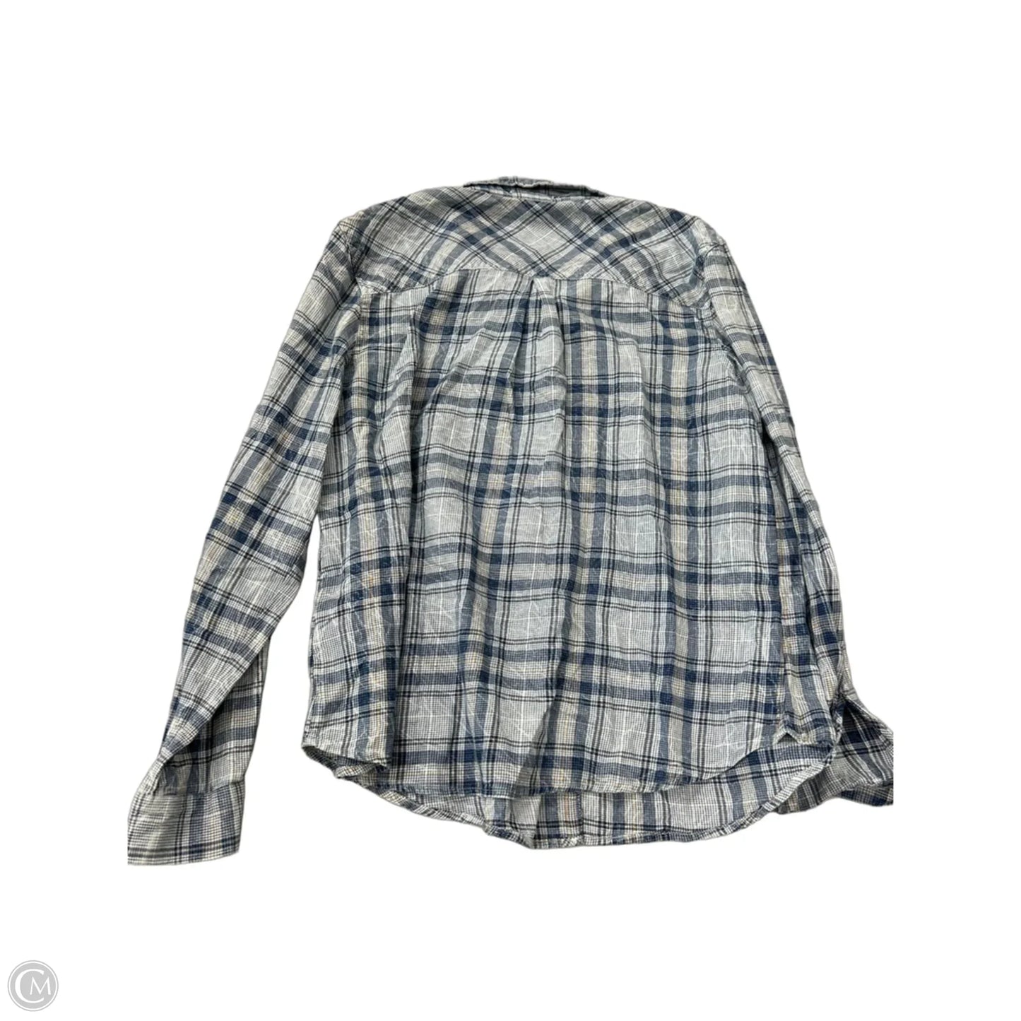 Top Long Sleeve By Maurices In Plaid Pattern, Size: L