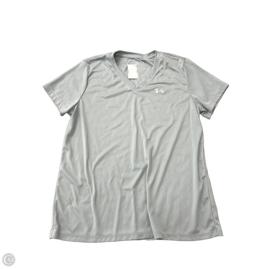 Athletic Top Short Sleeve By Under Armour In Grey, Size: L