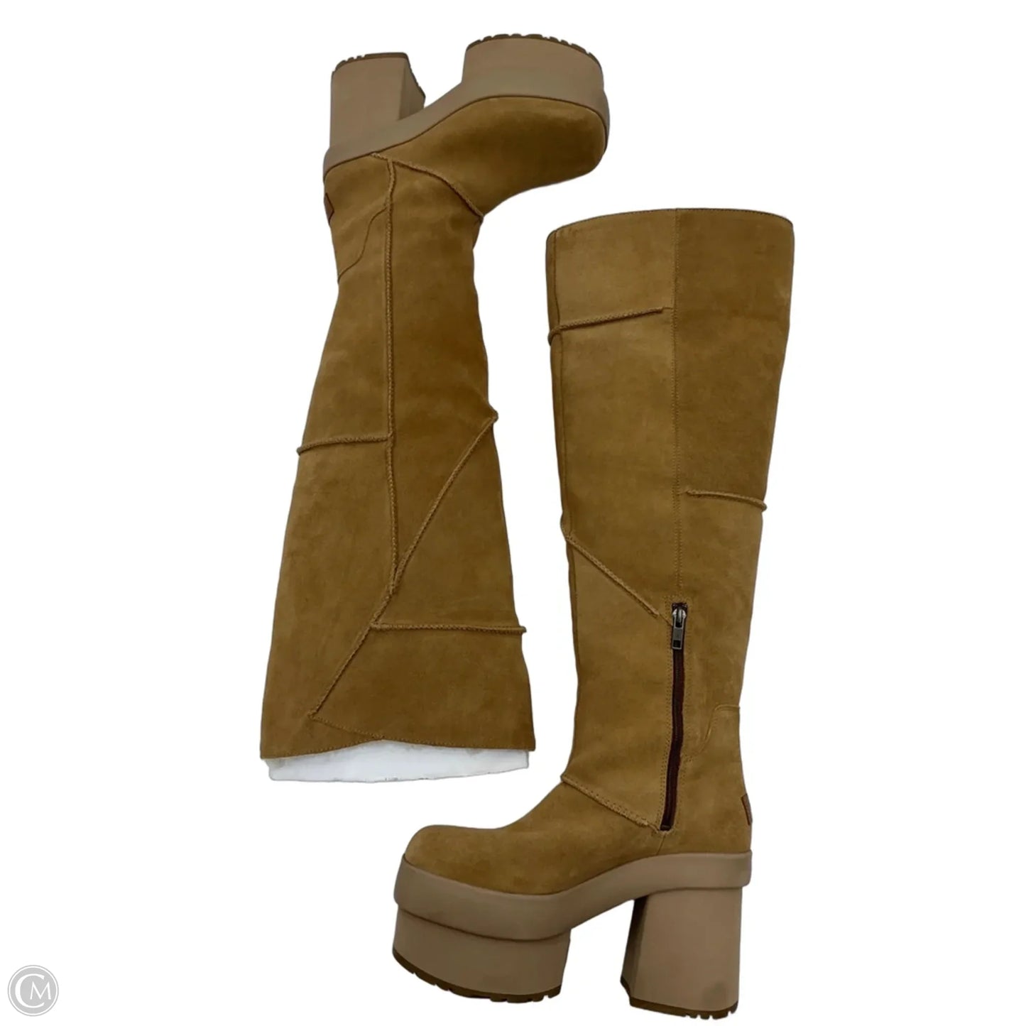 Boots Designer By Ugg In Brown, Size: 8